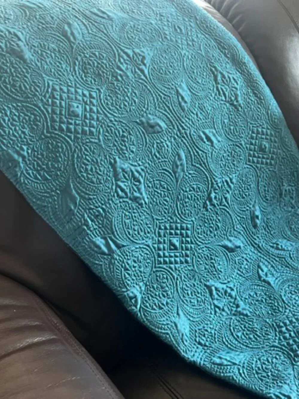 Embossed Quilted Throw - Home 50 X 70 - Turquoise -